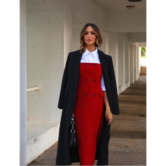 Zara Strapless Pocket Dress Red Size XS NWT - Picture 8 of 12